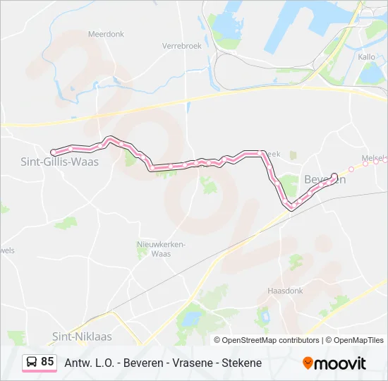 85 Bus Line Map