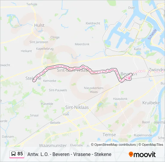 85 Bus Line Map