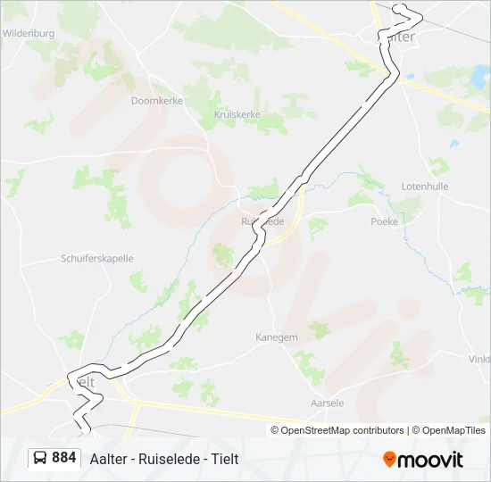 884 Bus Line Map
