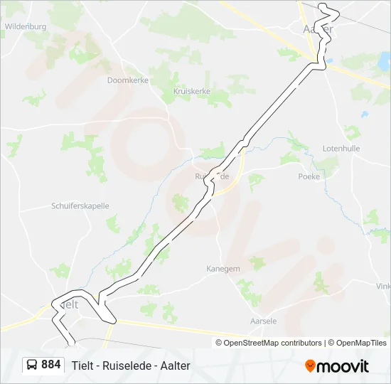 884 Bus Line Map