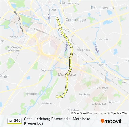 Bus G40 lijnkaart