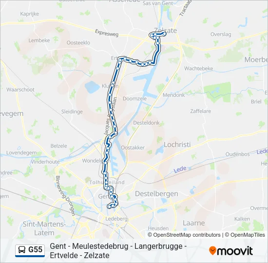 G55 Bus Line Map