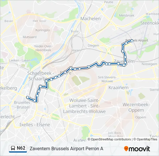 N62 Bus Line Map