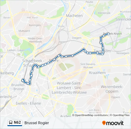 N62 Bus Line Map