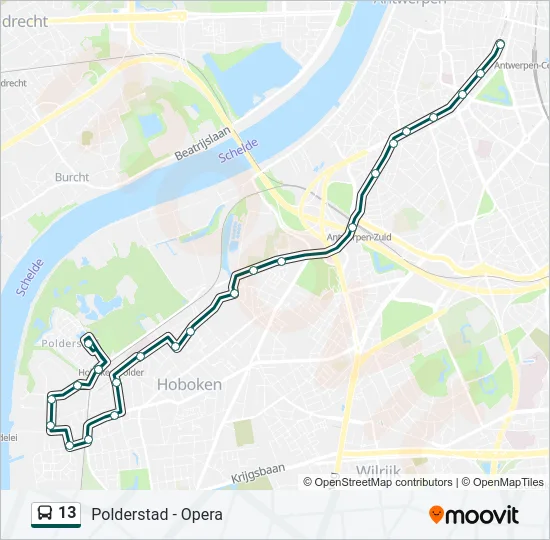 13 Bus Line Map