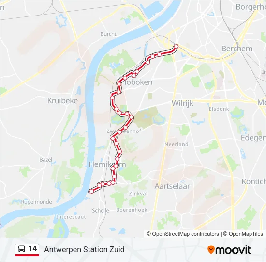 14 Bus Line Map