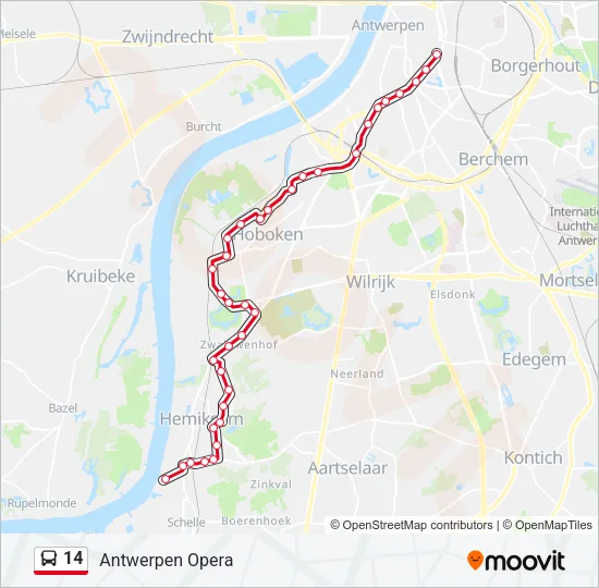 14 Bus Line Map