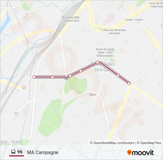 96 Bus Line Map