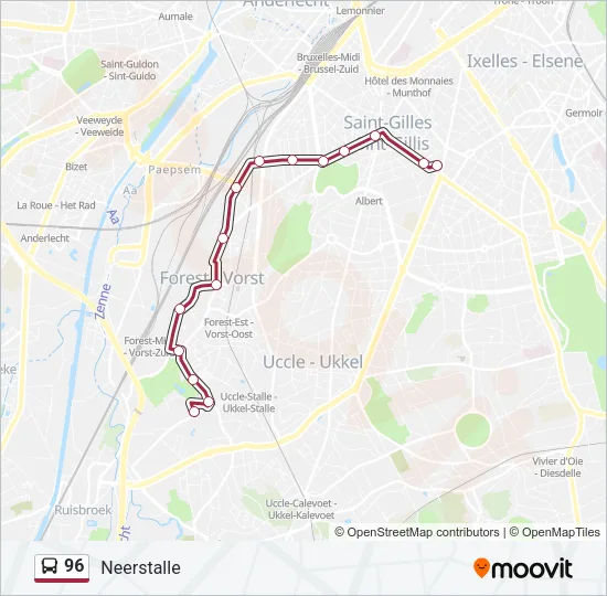 96 Bus Line Map