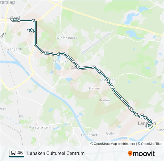 45 Bus Line Map
