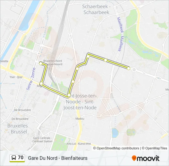 70 Bus Line Map