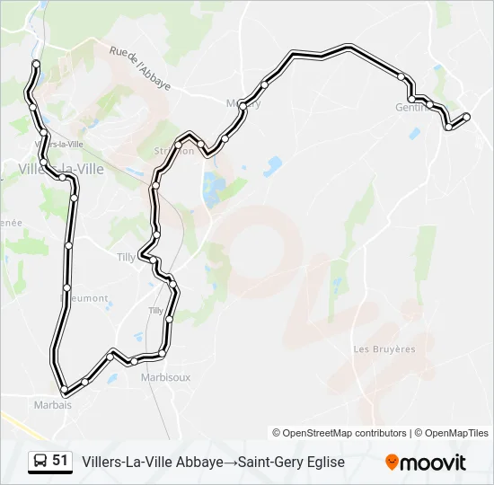 51 Bus Line Map