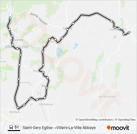 51 Bus Line Map