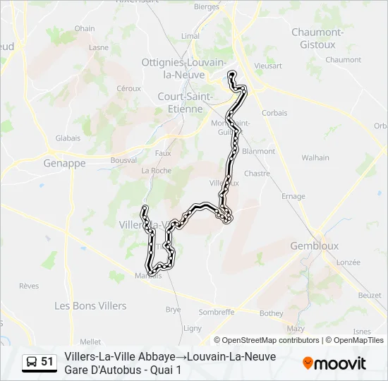 51 Bus Line Map