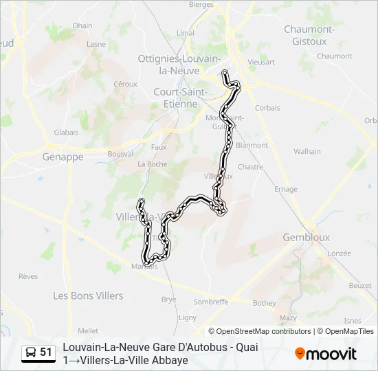 51 Bus Line Map