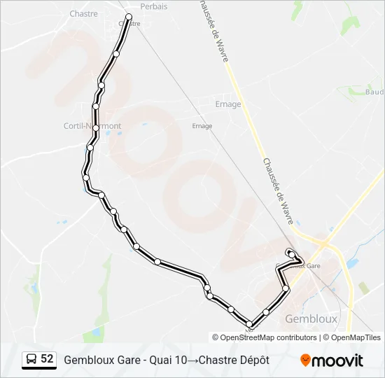 52 Bus Line Map