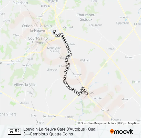 52 Bus Line Map