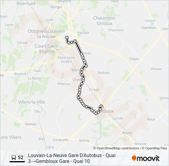 52 Bus Line Map