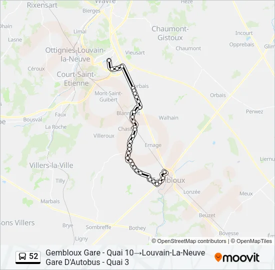 52 Bus Line Map