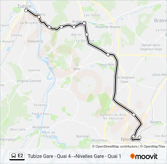 E2 Bus Line Map
