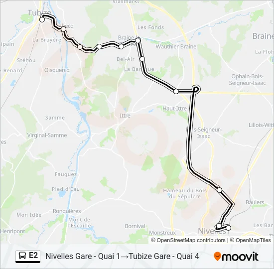 E2 Bus Line Map