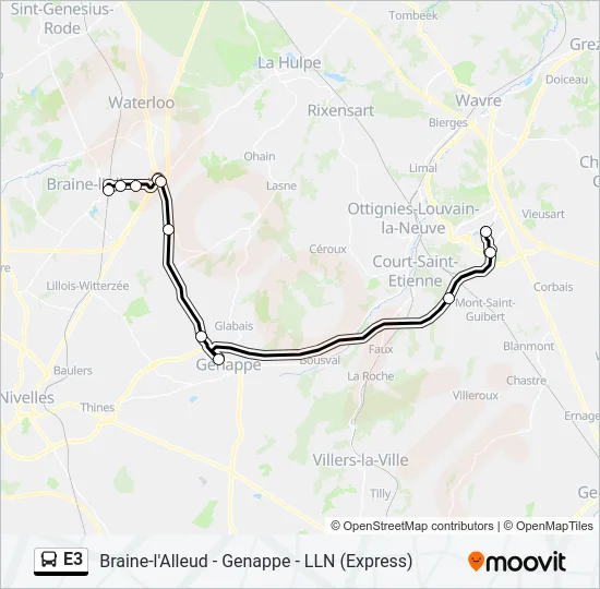E3 Bus Line Map