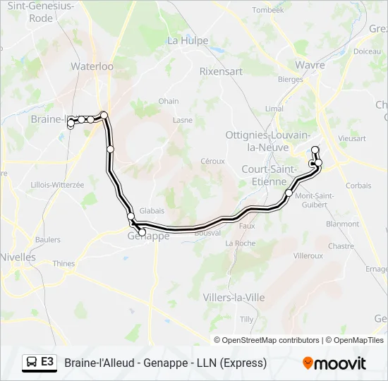 E3 Bus Line Map