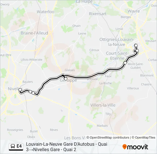 E4 Bus Line Map