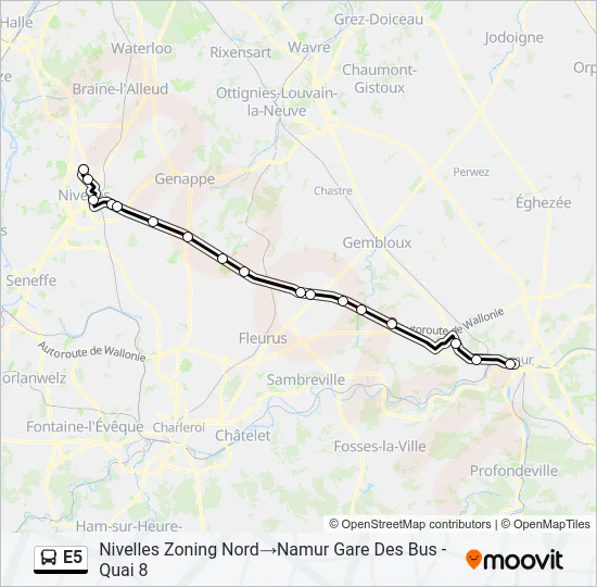 E5 Bus Line Map