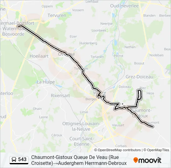 543 Bus Line Map