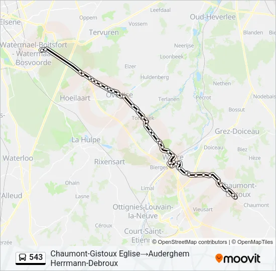 543 Bus Line Map