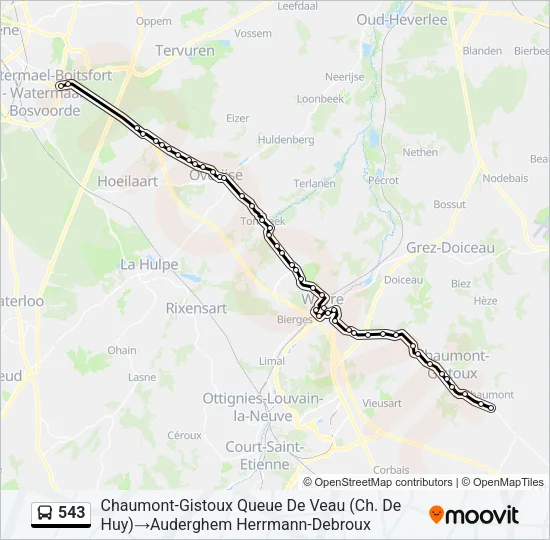 543 Bus Line Map