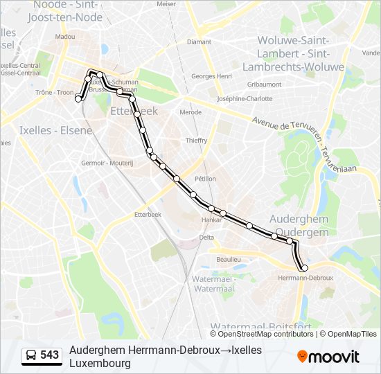 543 bus Line Map