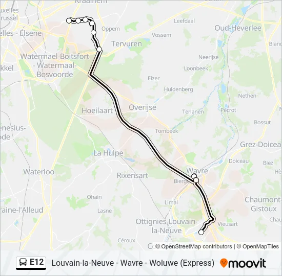 E12 Bus Line Map