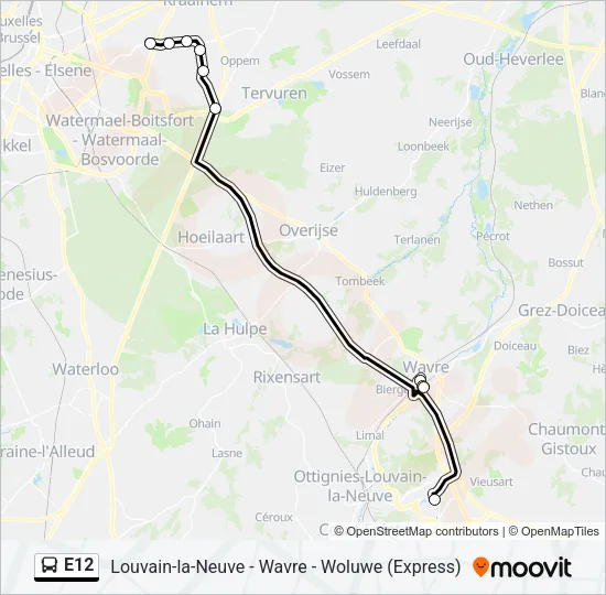 E12 Bus Line Map