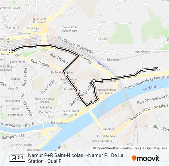 51 Bus Line Map