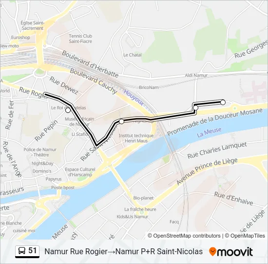 51 Bus Line Map