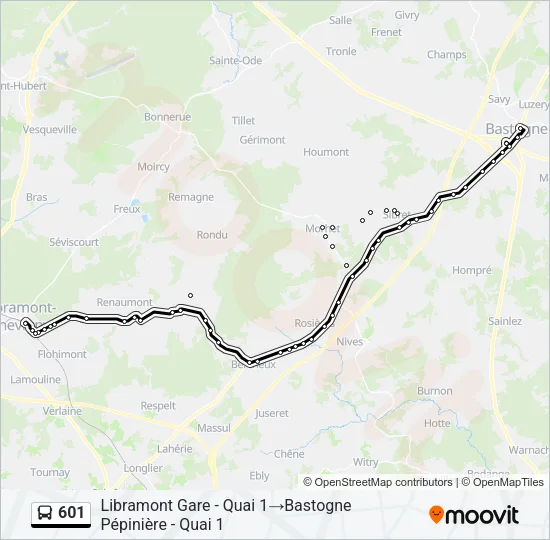 601 Bus Line Map