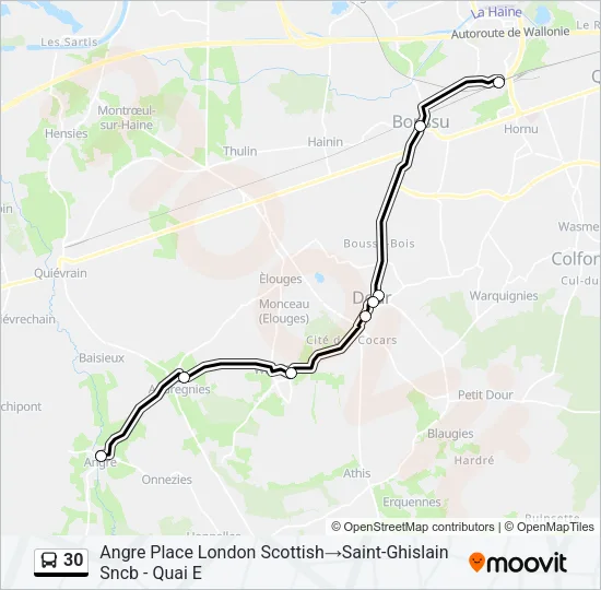 30 Bus Line Map