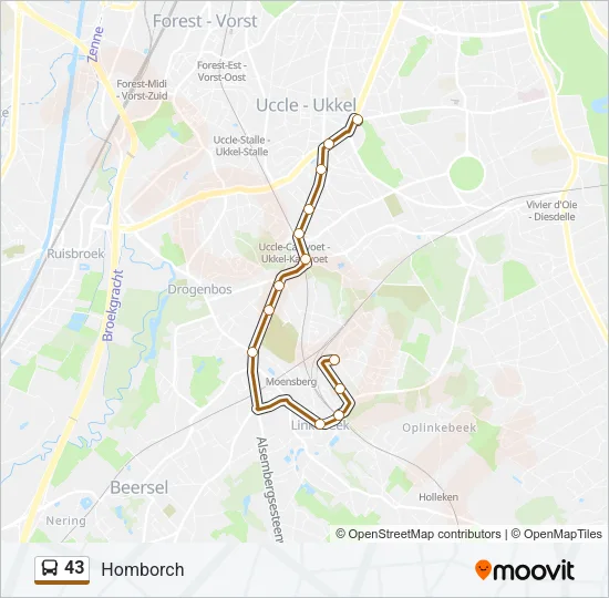 43 Bus Line Map