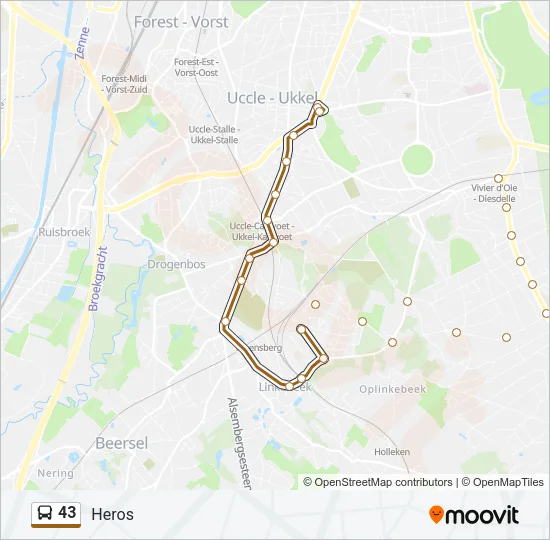 43 Bus Line Map