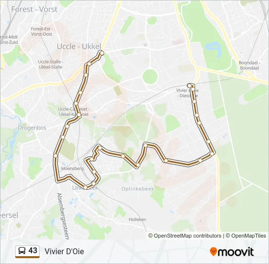 43 Bus Line Map