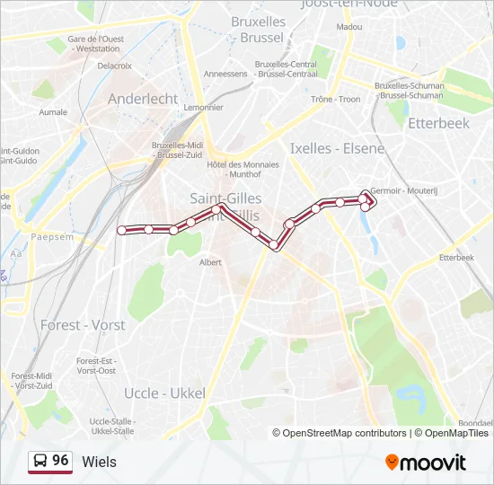 96 Bus Line Map