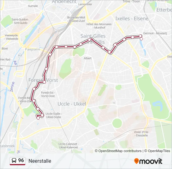 96 Bus Line Map