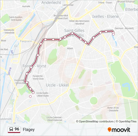96 Bus Line Map