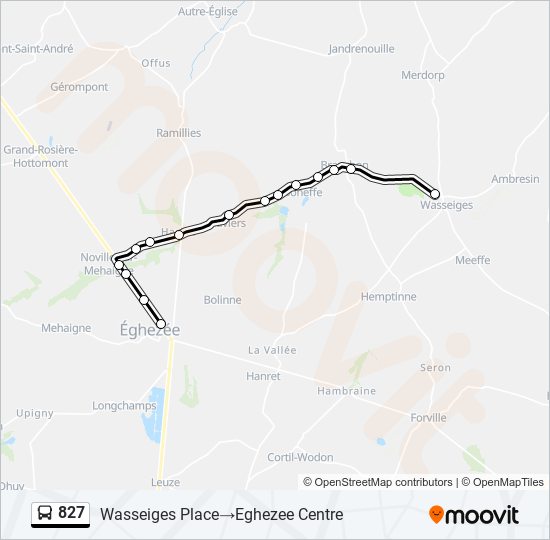 827 bus Line Map