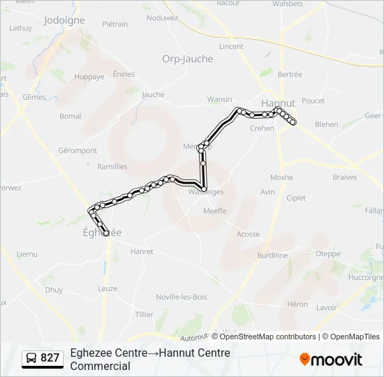 827 Bus Line Map