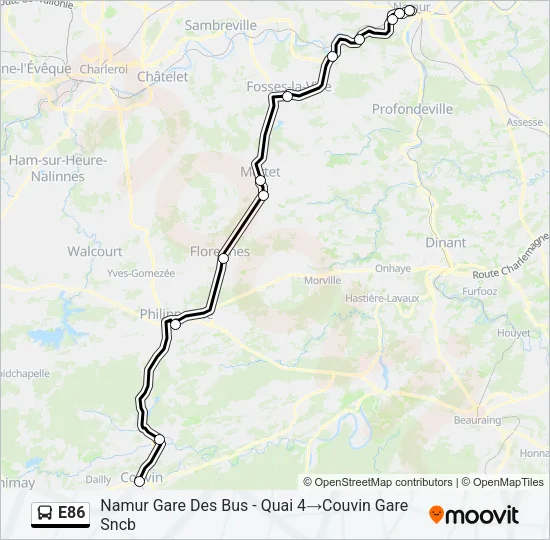 E86 Bus Line Map