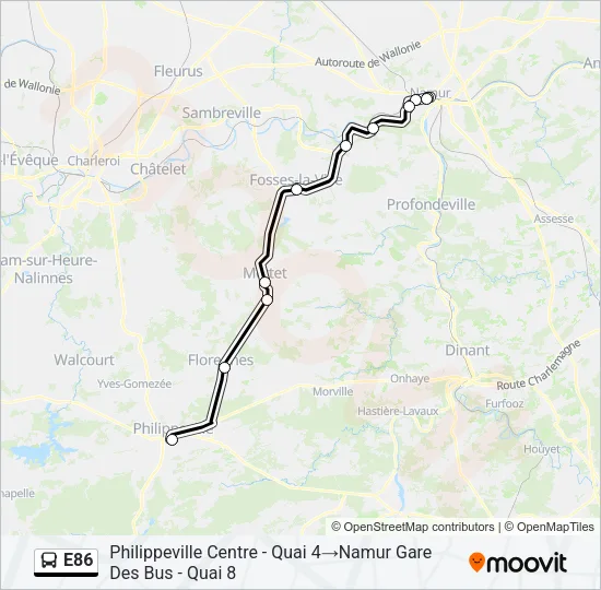 E86 Bus Line Map
