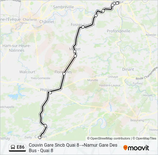 E86 Bus Line Map